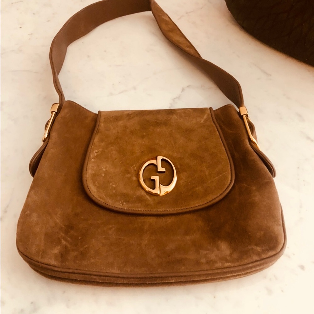 Gucci Suede Shoulder Bag